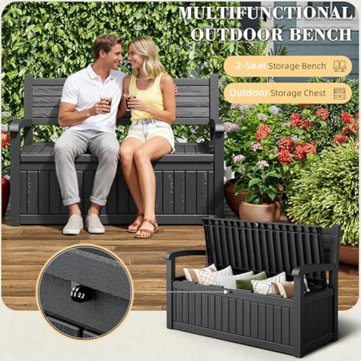 Водонепроницаемый ящик-скамья  – обзор и цена Garden Storage Box