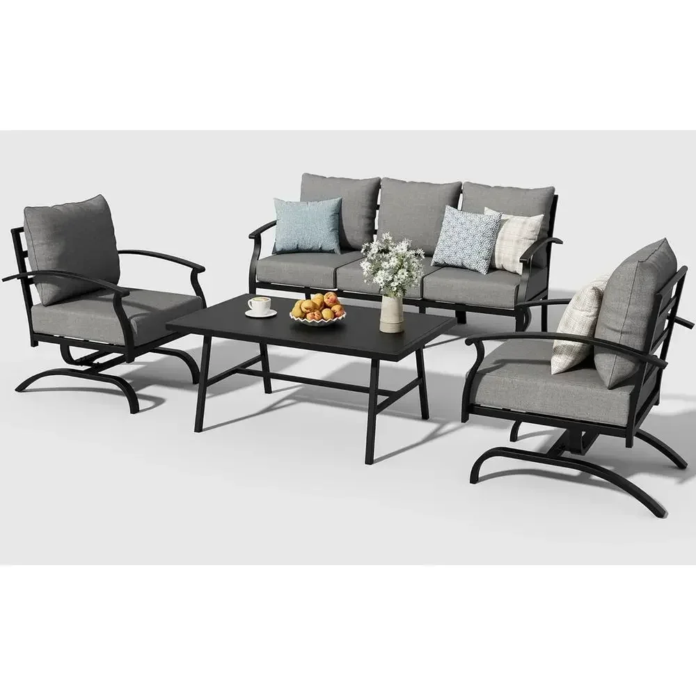 Серый комплект уличной металли – обзор и цена Outdoor Furniture Rocking Chair