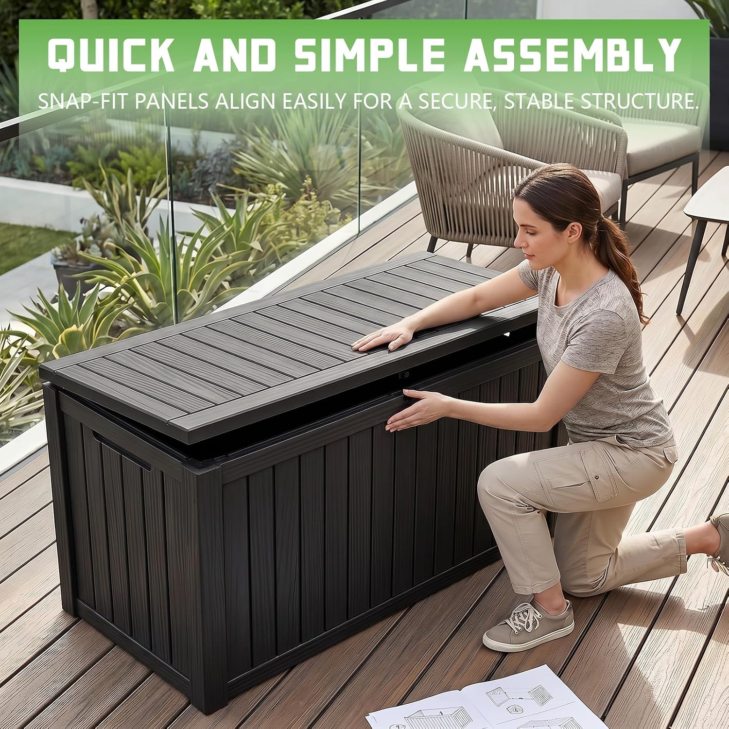 200-галлонный запираемый ящик  – обзор и цена Garden Storage Box