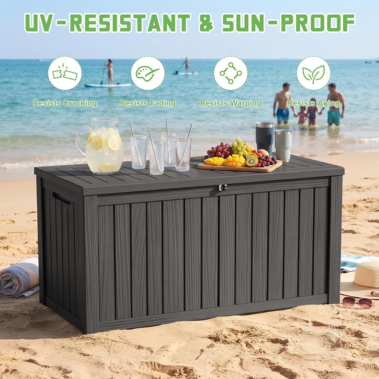 200-галлонный запираемый ящик  – обзор и цена Garden Storage Box