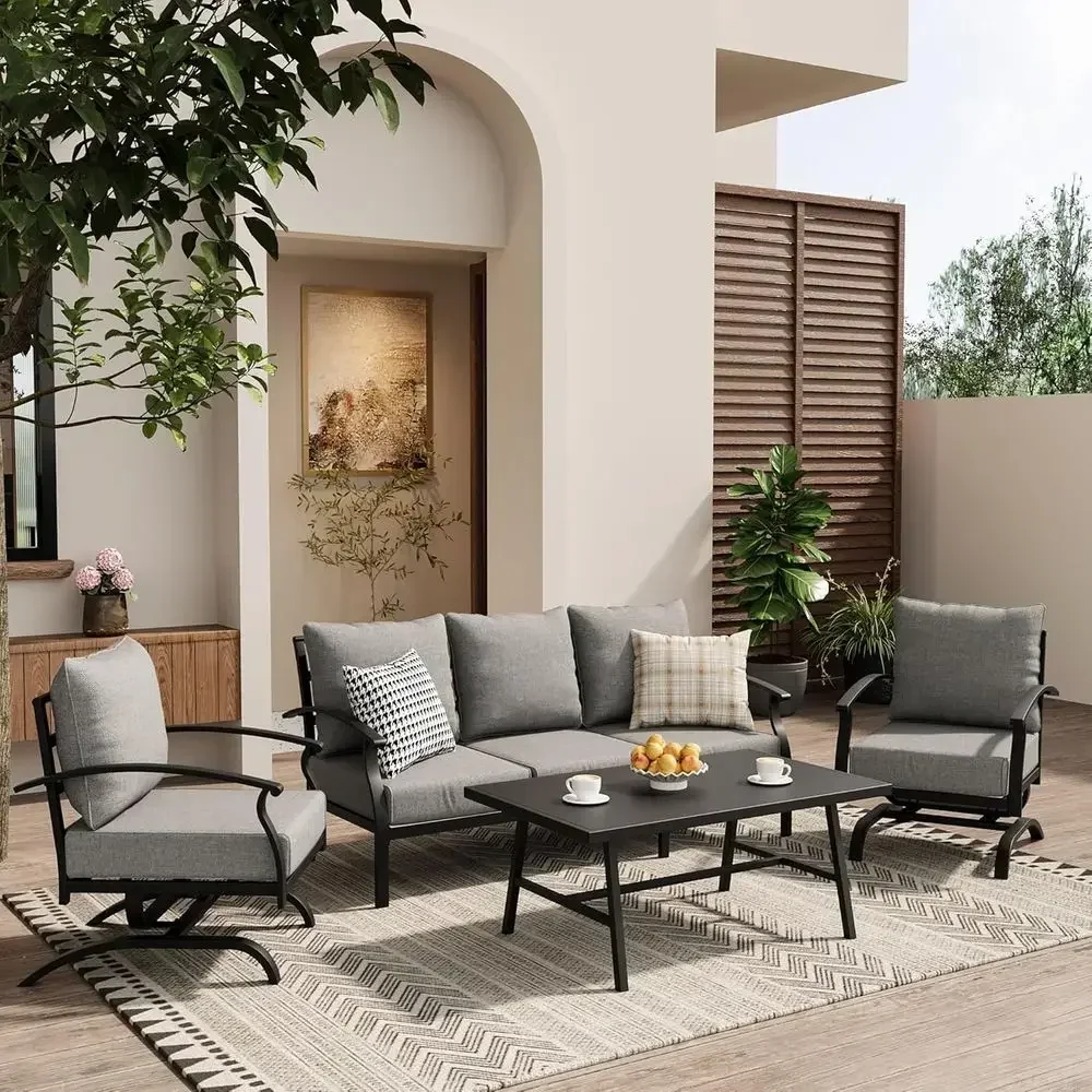 Серый металлический комплект с – обзор и цена Outdoor Furniture Rocking Chair